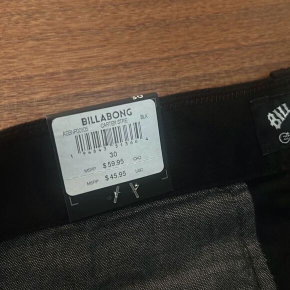 Billabong Mens Black Flat Front Straight Leg Carter Stretch Chino Pants Size 30/ - Picture 6 of 10